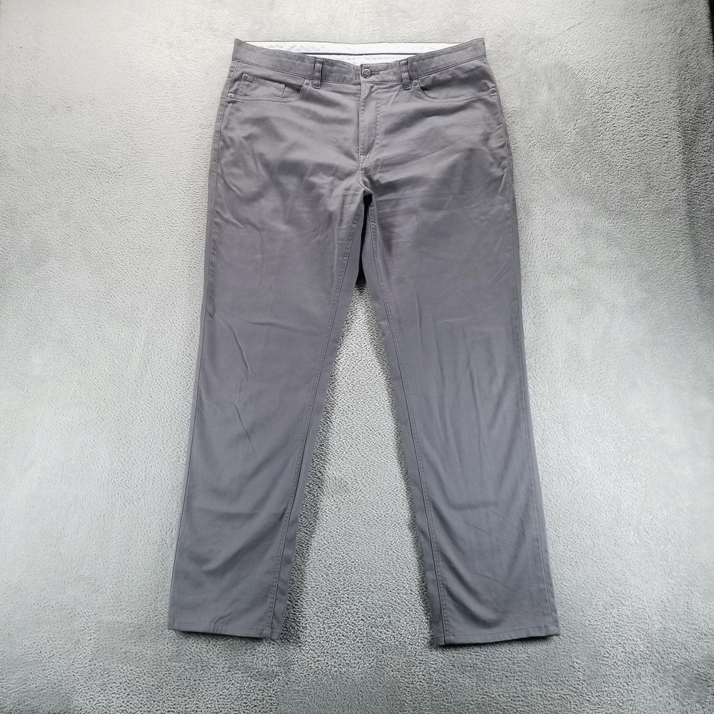 Peter Millar Pants Mens 38x32 Gray Soft Touch Twill Pima Cotton Office Work